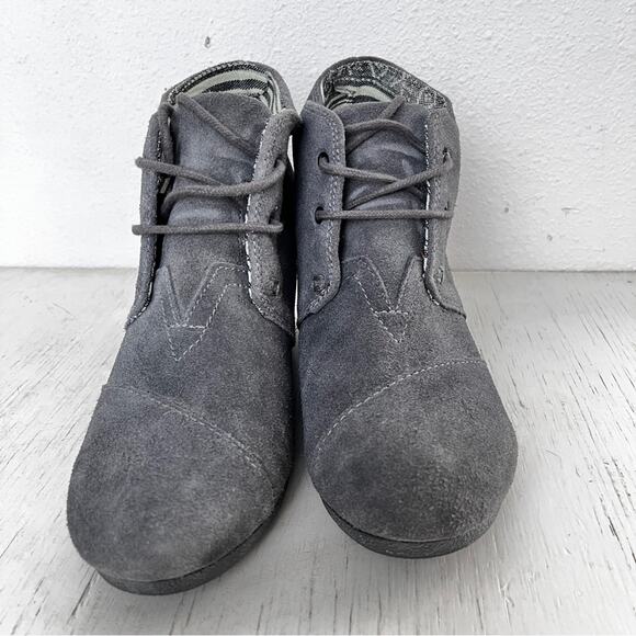 Toms Desert Wedge Castlerock grey ankle Booties lace up size 8 - Picture 3 of 11